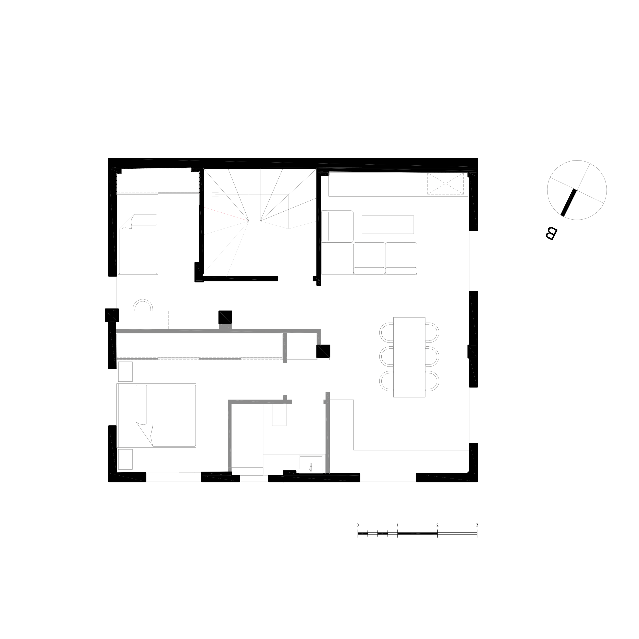 IXNOS Architects apartment in Argiroupoli. Top View Drawing.